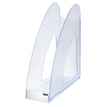 Stojan na časopisy Twin priehľadný signálny sivomodrý 