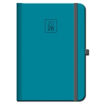 Diár týždenný A5 FLORENCIA tyrkysový s gumičkou 2026 