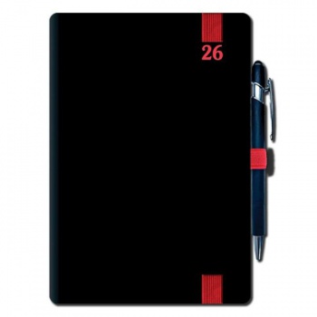 Diár denný A5 ELASTIC red 2026 