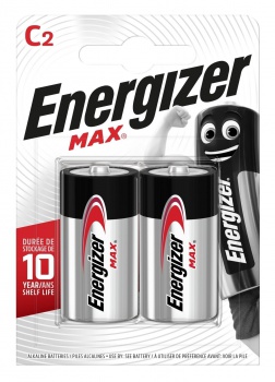 Alkalické batérie Energizer Max 1,5 V, typ C, 2 ks