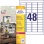 Etikety polyesterové veľmi odolné 45,7x21,2mm Avery A4 biele odnímateľné 20 hárkov 