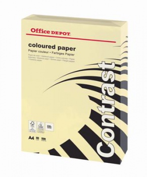 Farebný papier Office Depot Contrast - A4, krémová, 80 g, 500 listov