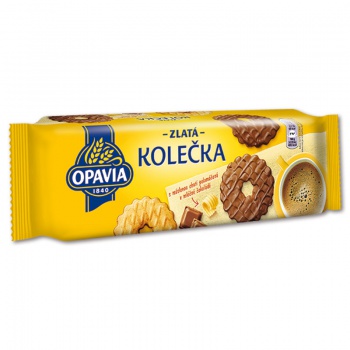 Zlaté kolieska - maslové, polomáčané v mliečnej čokoláde, 146 g