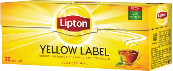 Čierny čaj Lipton Yellow Label, 25x 2 g