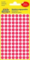 Samolepiace guľaté etikety Avery Zweckform - červená, priemer 8 mm, 416 ks