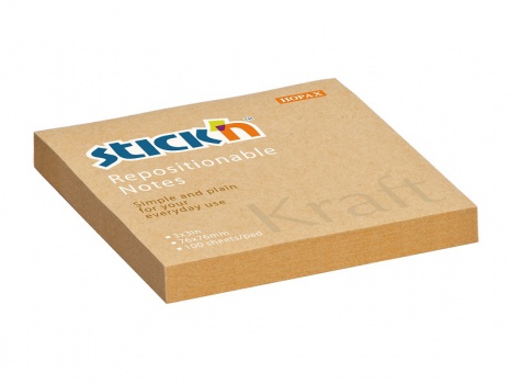 Bloček Stick'n by Hopax, 76 x 76 mm, hnedý