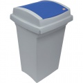 Odpadkový kôš na triedenie odpadu - plastový, s modrým vekom, 50 l