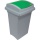 Odpadkový kôš na triedenie odpadu - plastový, so zeleným vekom, 50 l