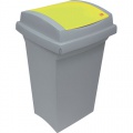 Odpadkový kôš na triedenie odpadu - plastový, so žltým vekom, 50 l