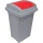 Odpadkový kôš na triedenie odpadu - plastový, s červeným víkem, 50 l