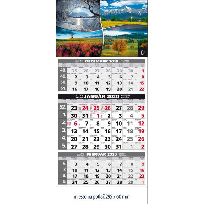 spektrum grafik Plánovací kalendár ŠTANDARD 3-mesačný sivý - Obr.D