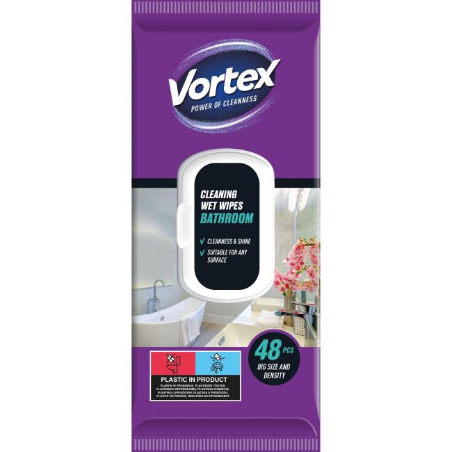 vortex Vlhčené utierky do kúpeľne, 48 ks