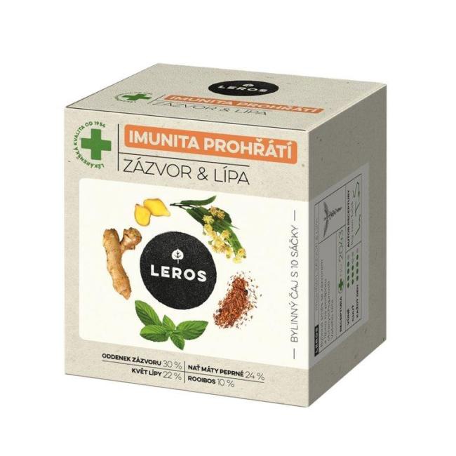 Čaj LEROS bylinný Natur Imunita lipa &amp; zázvor HB 10 x 2 g