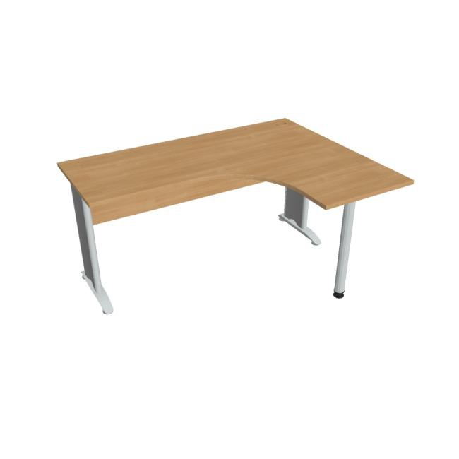Hobis Pracovný stôl Cross, ergo, ľavý,160x75,5x120 cm, dub/kov