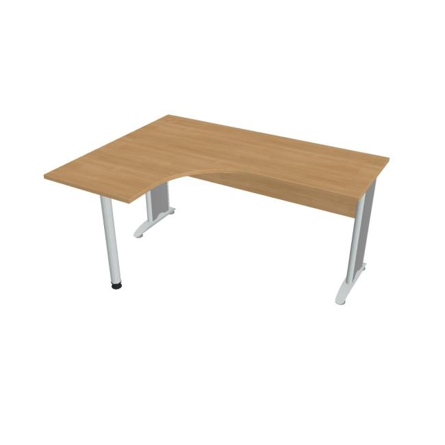 Hobis Pracovný stôl Cross, ergo, pravý, 160x75,5x120 cm, dub/kov