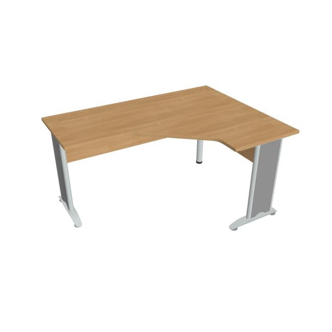 Hobis Pracovný stôl Cross, ergo, ľavý, 160x75,5x120 cm, dub/kov