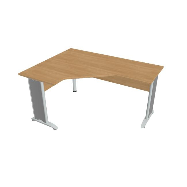 Hobis Pracovný stôl Cross, ergo, pravý, 160x75,5x120 cm, dub/kov