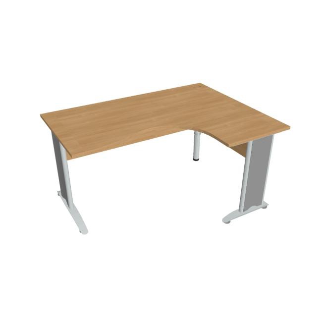 Hobis Pracovný stôl Cross, ergo, ľavý, 160x75,5x120 cm, dub/kov