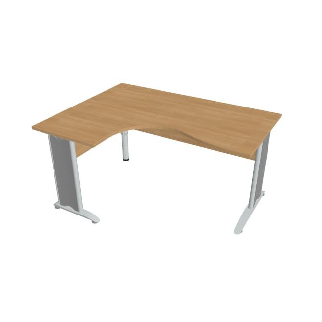 Hobis Pracovný stôl Cross, ergo, pravý, 160x75,5x120 cm, dub/kov