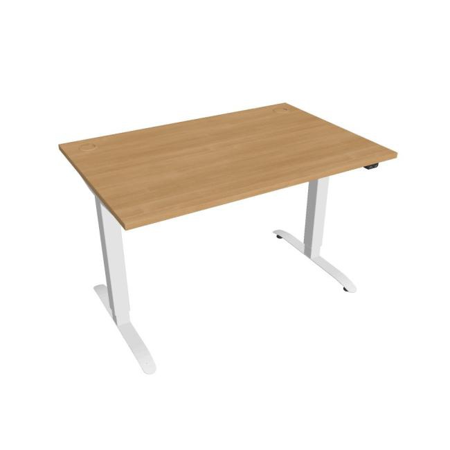 Hobis Pracovný stôl Motion, ZO, 2S, 120x70,5-120,5x80 cm, dub/biela