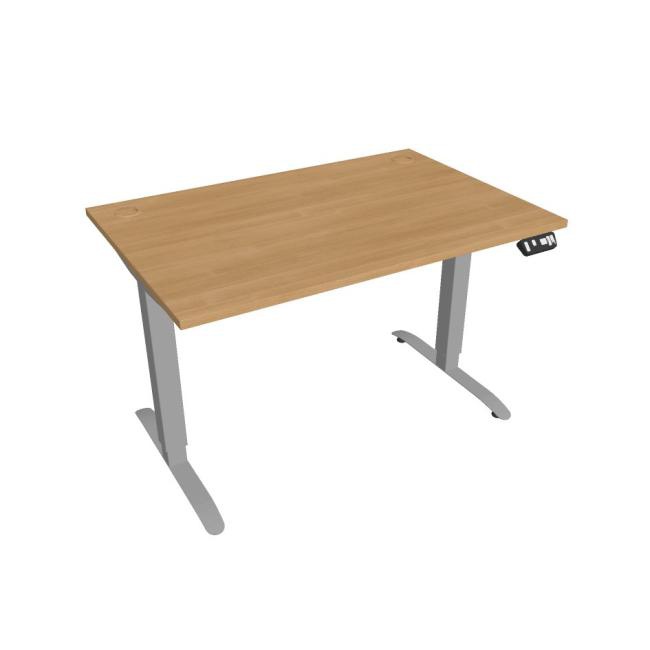 Hobis Pracovný stôl Motion, PO, 2S, 120x70,5-120,5x80 cm, dub/sivá