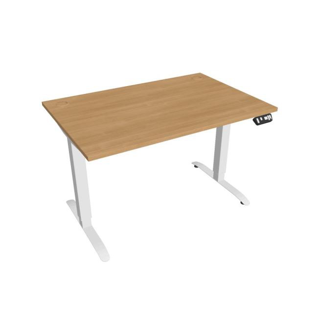 Hobis Pracovný stôl Motion, PO, 2S, 120x70,5-120,5x80 cm, dub/biela