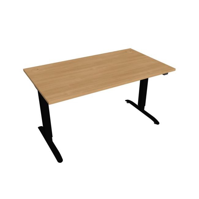 Hobis Pracovný stôl Motion, ZO, 2S, 140x70,5-120,5x80 cm, dub/čierna
