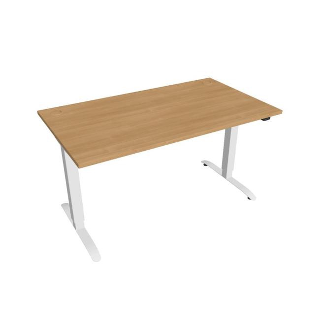 Hobis Pracovný stôl Motion, ZO, 2S, 140x70,5-120,5x80 cm, dub/biela