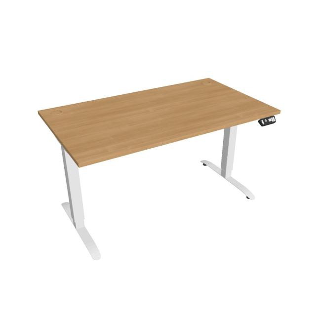 Hobis Pracovný stôl Motion, PO, 2S, 140x70,5-120,5x80 cm, dub/biela