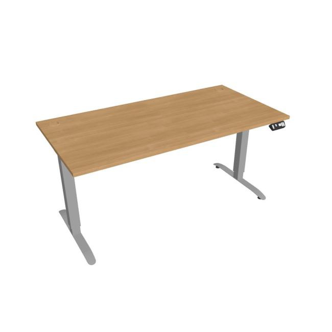 Hobis Pracovný stôl Motion, PO, 2S, 160x70,5-120,5x80 cm, dub/sivá