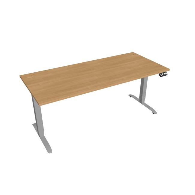 Hobis Pracovný stôl Motion, PO, 2S, 180x70,5-120,5x80 cm, dub/sivá