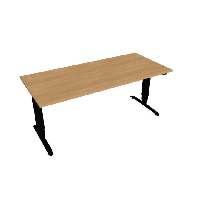 Hobis Pracovný stôl Motion, ZO, 3S, 180x61 - 128x80 cm, dub/čierna