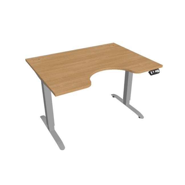 Hobis Pracovný stôl Motion Ergo, PO, 2S, 120x70,5-120,5x90 cm, dub/sivá