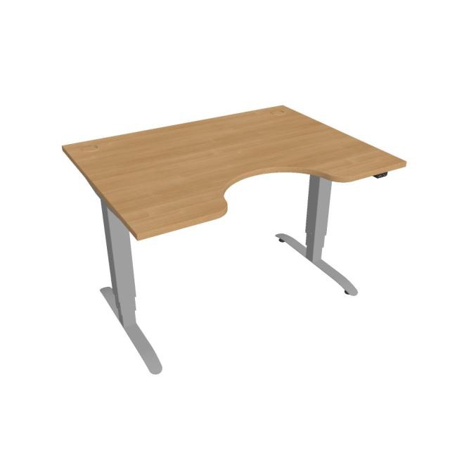 Hobis Pracovný stôl Motion Ergo, ZO, 3S, 120x61-128x90 cm, dub/sivá