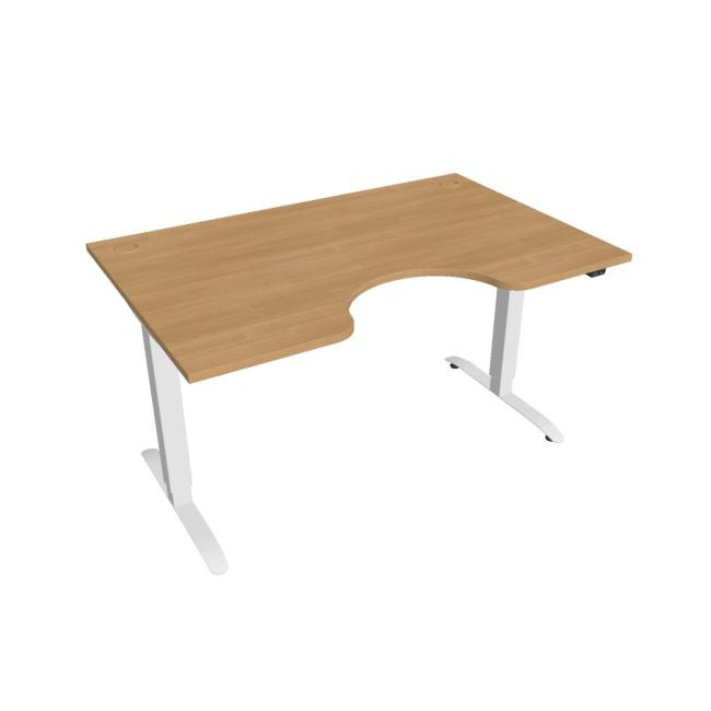 Hobis Pracovný stôl Motion Ergo, ZO, 2S, 140x70,5-120,5x90 cm, dub/biela