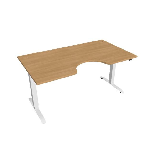 Hobis Pracovný stôl Motion Ergo, ZO, 2S, 160x70,5-120,5x90 cm, dub/biela