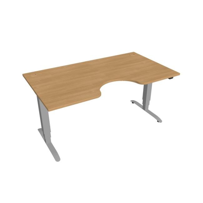 Hobis Pracovný stôl Motion Ergo, ZO, 3S, 160x61-128x90 cm, dub/sivá