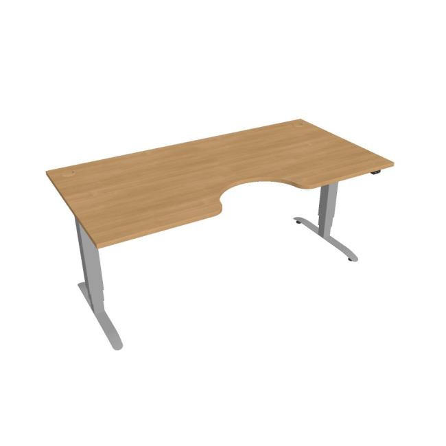 Hobis Pracovný stôl Motion Ergo, ZO, 3S, 180x61-128x90 cm, dub/sivá