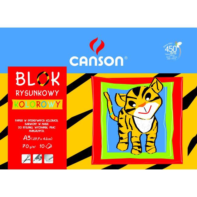 canson Farebný papier A3, mix 10 farieb, 80g `Škola`