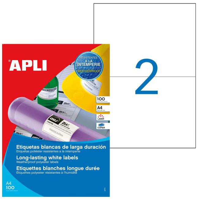 apli Etikety polyesterové 210x148,5mm Agipa A4 100 hárkov