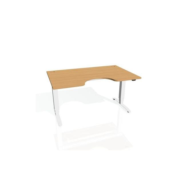 Hobis Pracovný stôl Motion Ergo, ZO, 3S, 120x61-128x90 cm, buk/biely