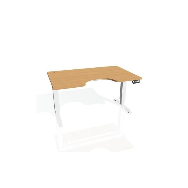 Hobis Pracovný stôl Motion Ergo, PO, 3S, 120x61-128x90 cm, buk/biely