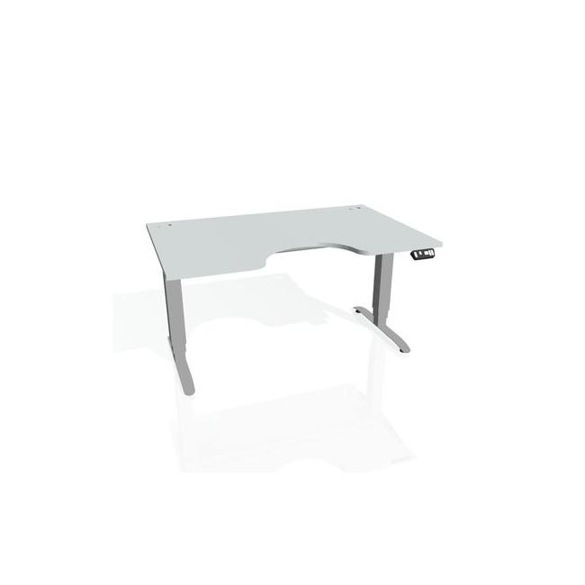 Hobis Pracovný stôl Motion Ergo, PO, 3S, 120x61-128x90 cm, sivá/sivá