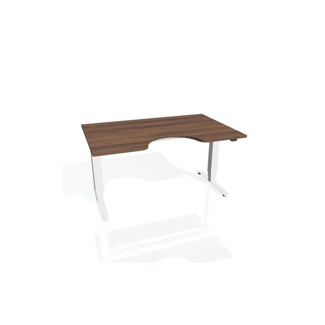 Hobis Pracovný stôl Motion Ergo, ZO, 3S, 140x61-128,x90 cm, orech/biela