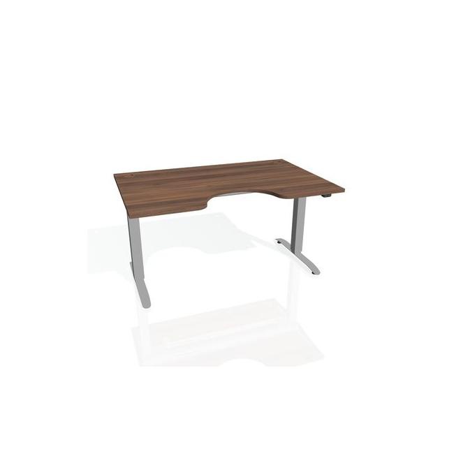 Hobis Pracovný stôl Motion Ergo, ZO, 2S, 180x70,5-120,5x90 cm, orech/sivá