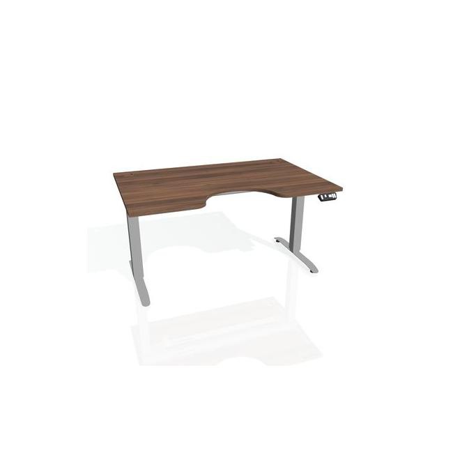 Hobis Pracovný stôl Motion Ergo, PO, 2S, 180x70,5-120,5x90 cm, orech/sivá