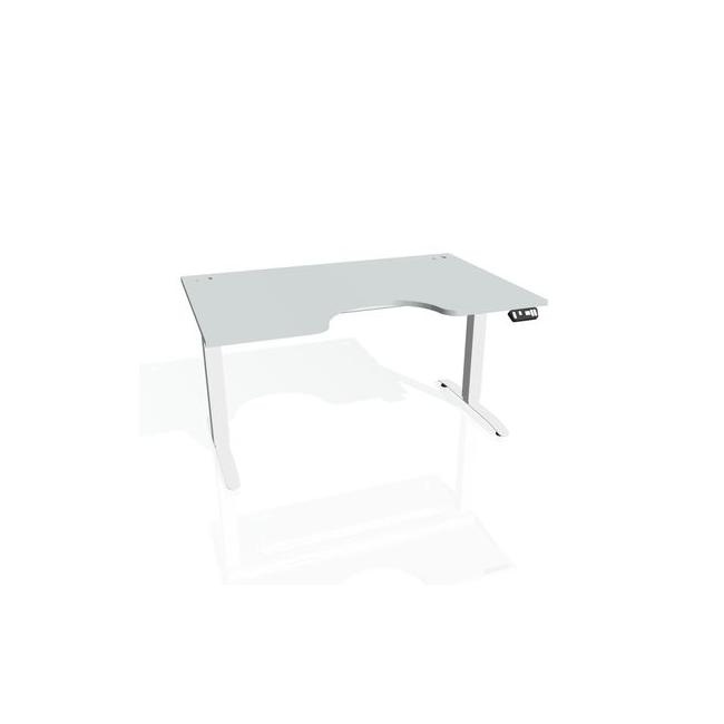 Hobis Pracovný stôl Motion Ergo, PO, 2S, 180x70,5-120,5x90 cm, sivá/biela