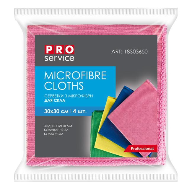 pro servis Utierka z mikrovlákna na sklo mix farieb, 30 x 30cm, 4ks