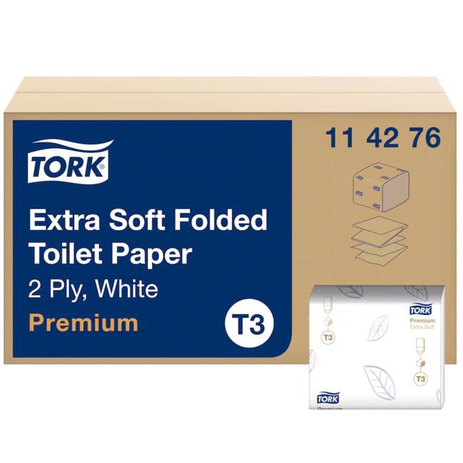 Toaletný papier 2-vrstvový skladaný extra jemný TORK Premium T3, 252 ks
