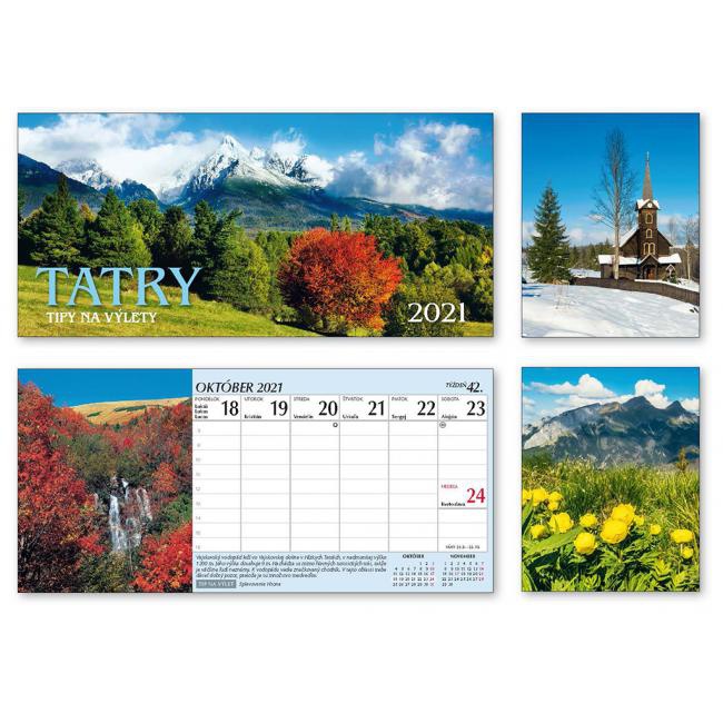 spektrum grafik Stolový kalendár stĺpcový 29,7 x 13,8 cm - Tatry 2026